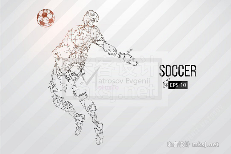 png素材 Silhouette of a soccer player Set