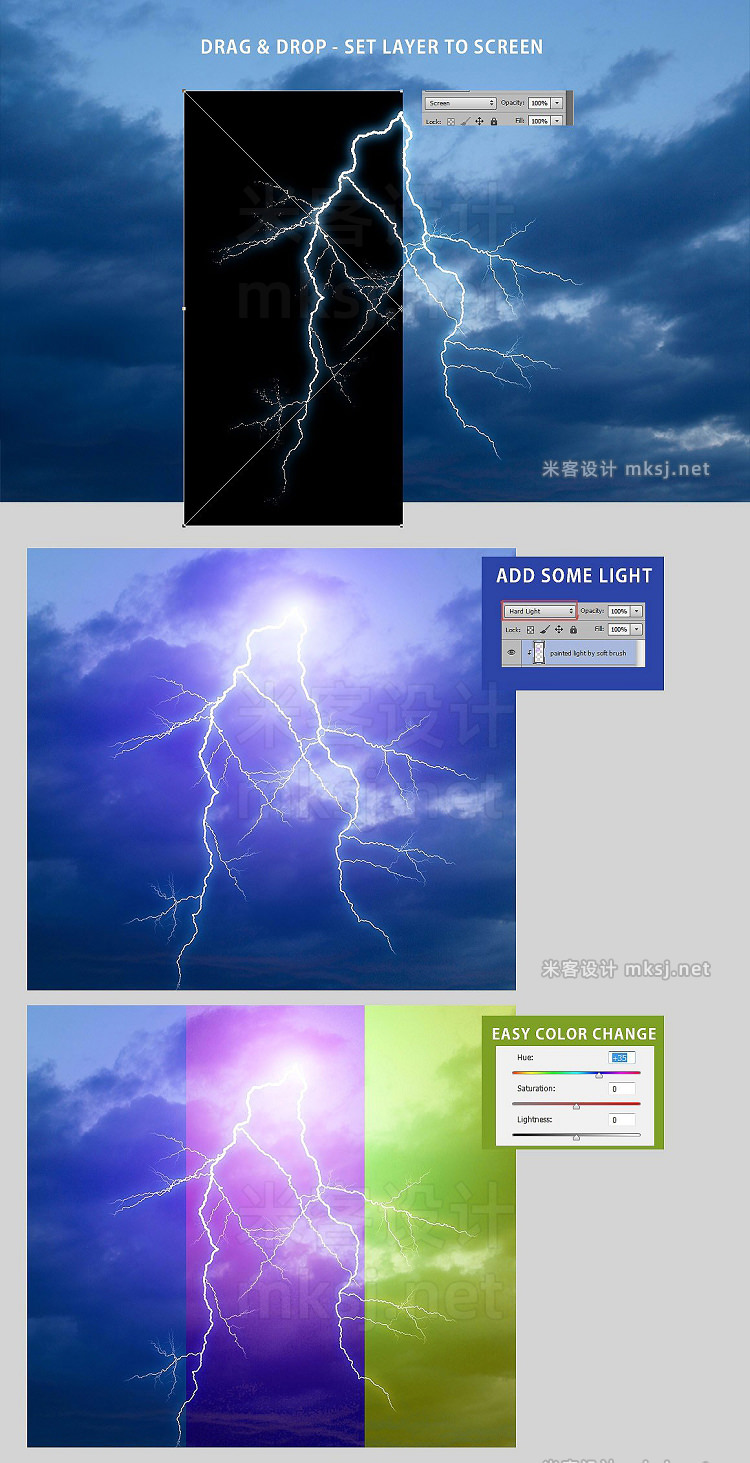 png素材 525 Rain Snow Lightning Overlays