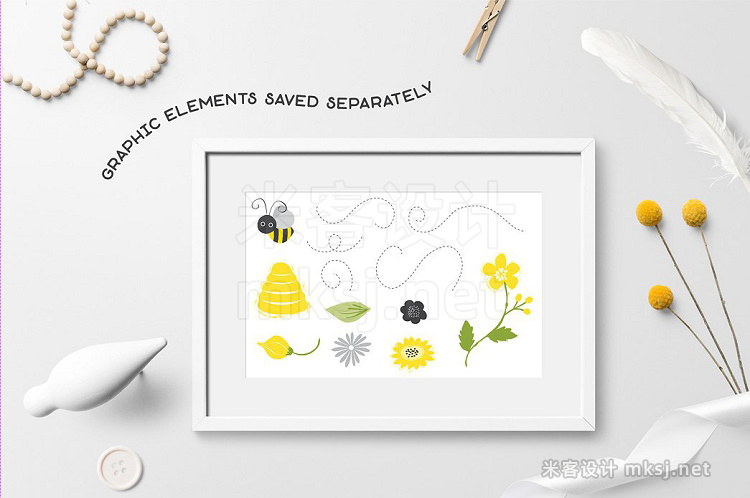png素材 Busy Bees Baby Vector Patterns