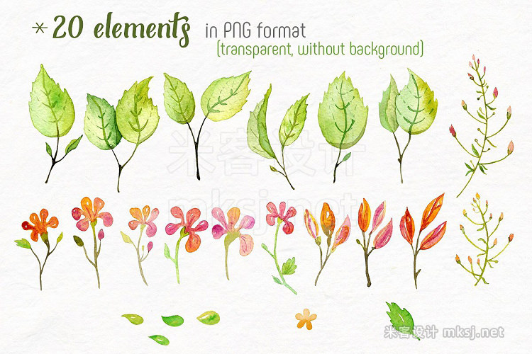 png素材 Freshest Leaves Watercolor Clip Art