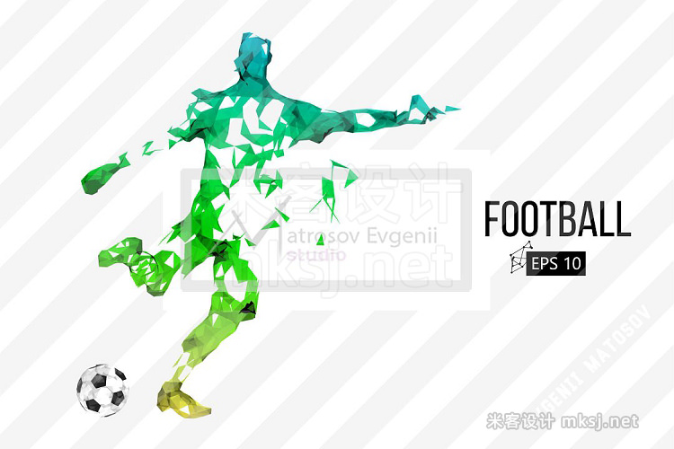 png素材 Silhouette of a soccer player Set