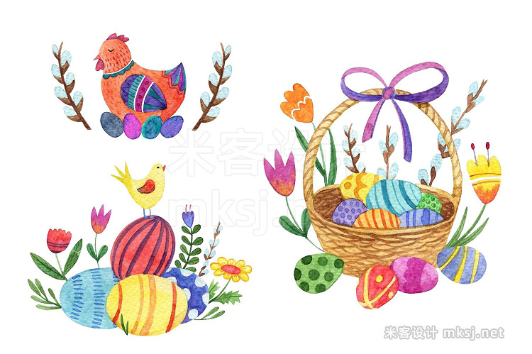 png素材 Watercolor bright Easter