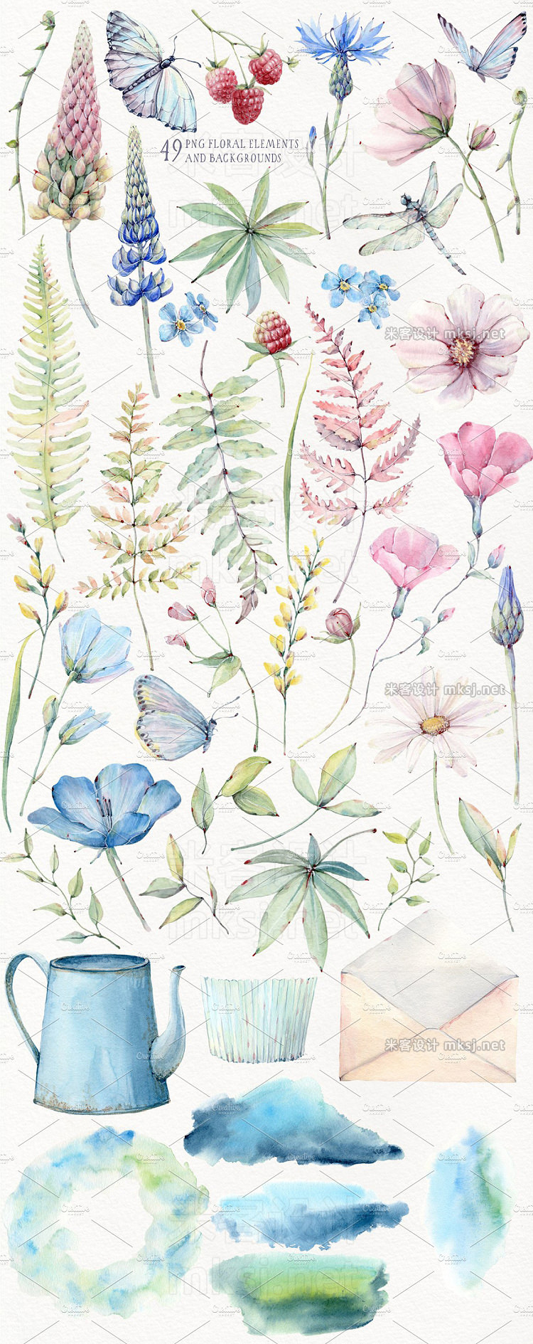 png素材 COUNTRY MORNING Watercolor set