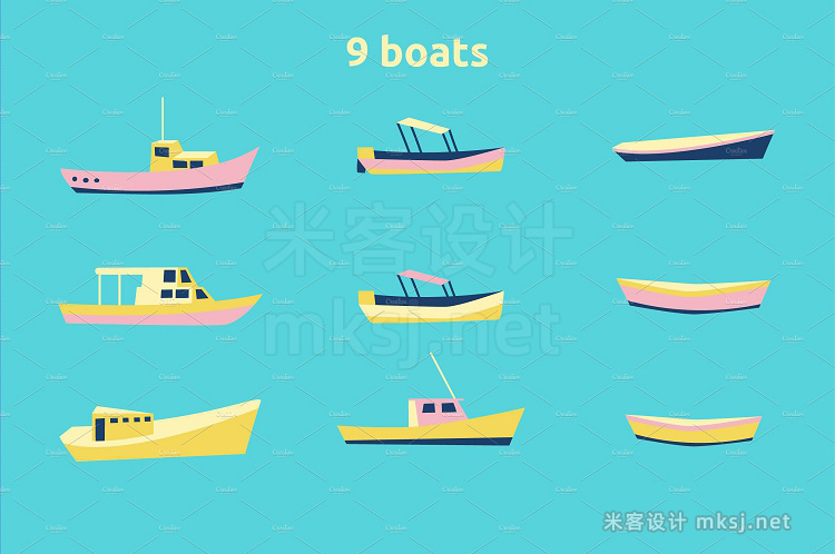 png素材 Sea summer boats clipart