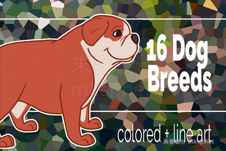 png素材 16 Dog breed illustrations