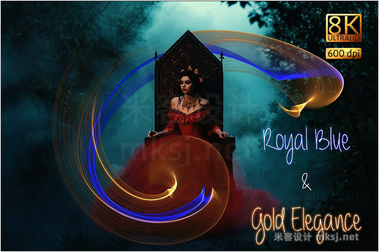 png素材 Royal Blue Gold Elegance