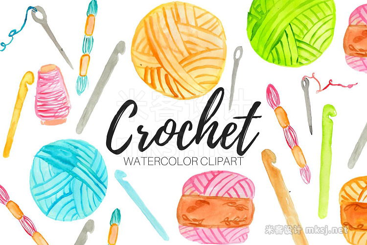 png素材 Watercolor Crochet Clipart