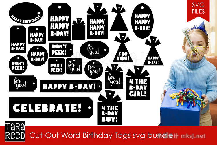 png素材 Birthday Tags SVG Bundle