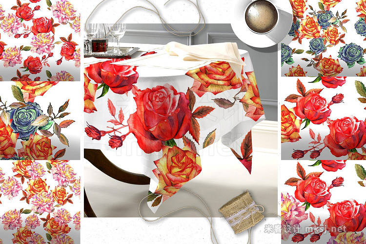 png素材 Wildflower colorful roses PNG set
