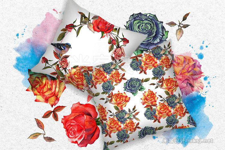 png素材 Wildflower colorful roses PNG set