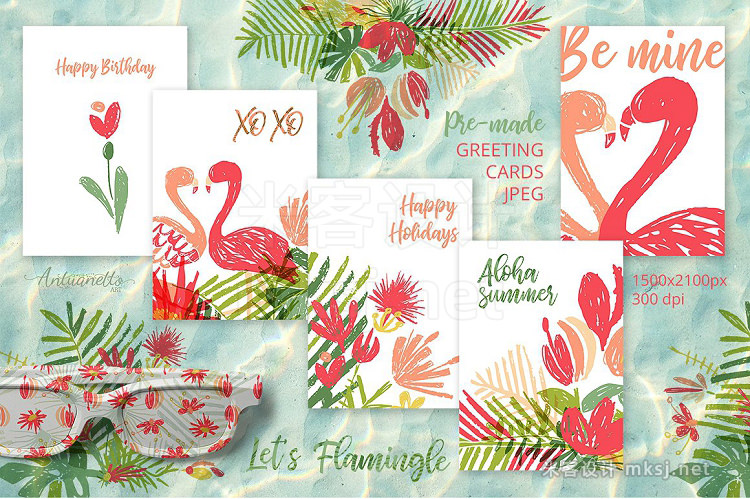 png素材 Let's Flamingle tropical collection