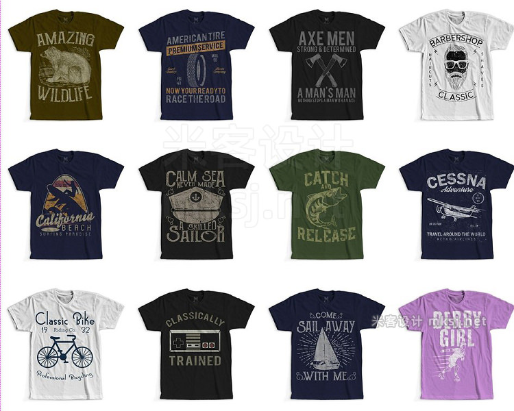png素材 25 Retro Vintage T-Shirt Designs