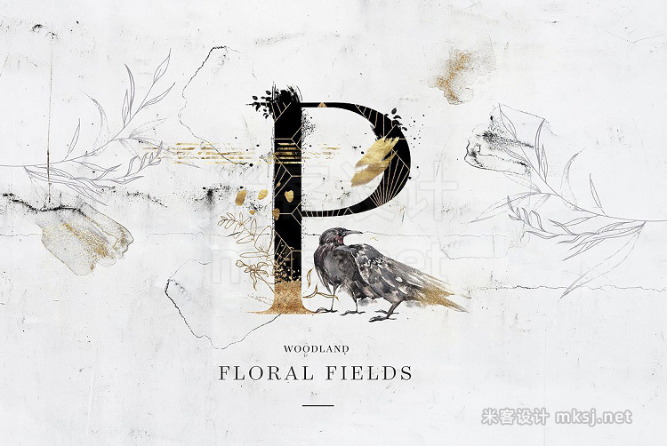 png素材 Floral Fields Alphabet & Graphics
