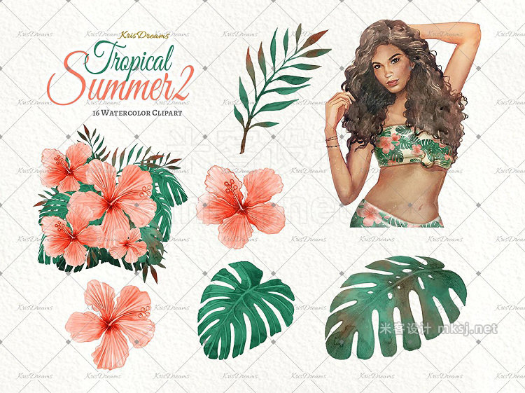 png素材 Tropical Summer 2 Clip Art Set