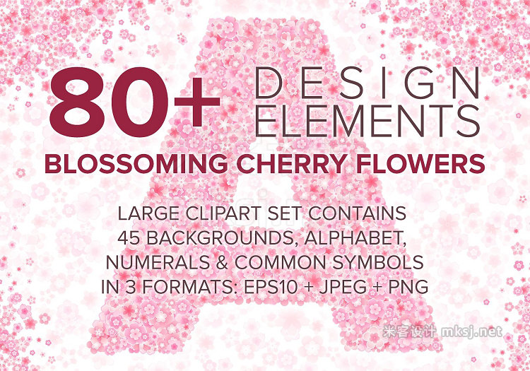 png素材 Cherry Blossom Font Backgrounds