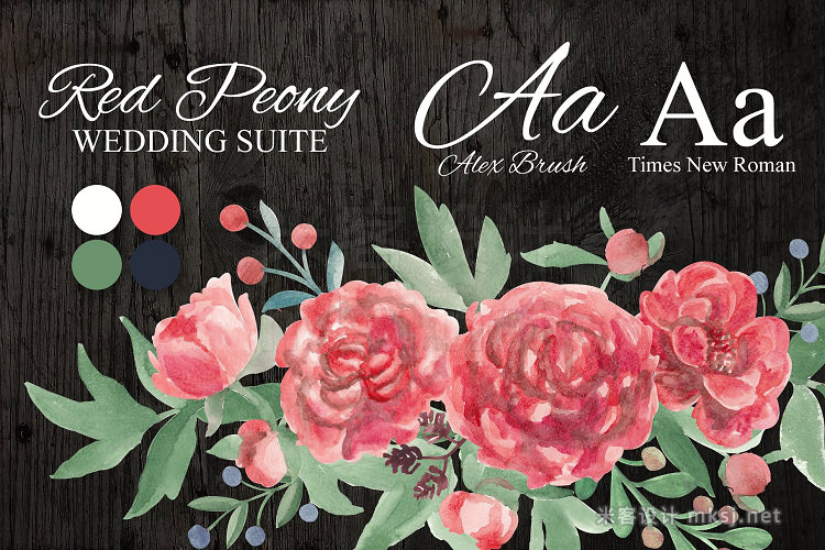 png素材 Red Peony Wedding Suite
