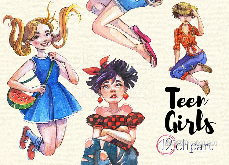 png素材 Teenage Girls Clipart