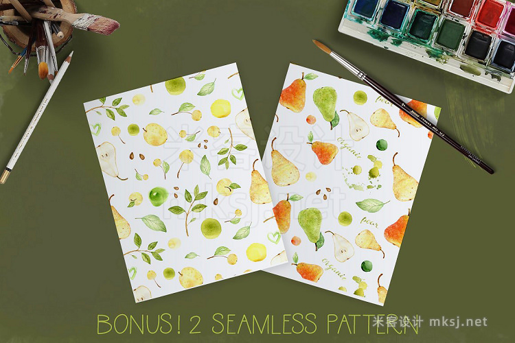 png素材 Apple and Pears Bonus - 2 patterns