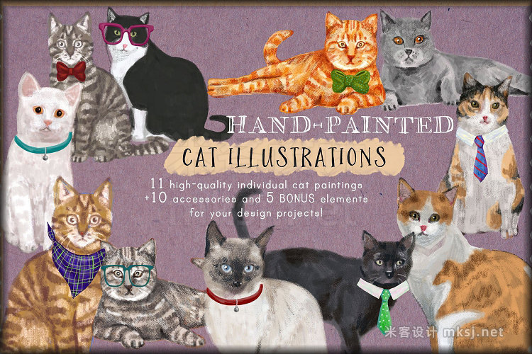 png素材 Hand-painted Cat Clip-Art