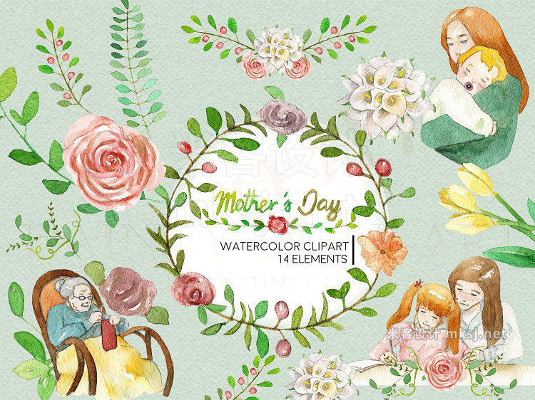 png素材 Mother's Day Watercolor Clipart