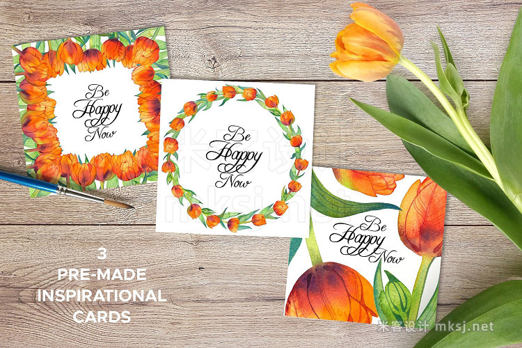 png素材 Fiery Tulips Watercolor Collection