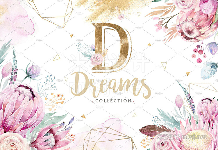 png素材 Dreams collection Gold protea