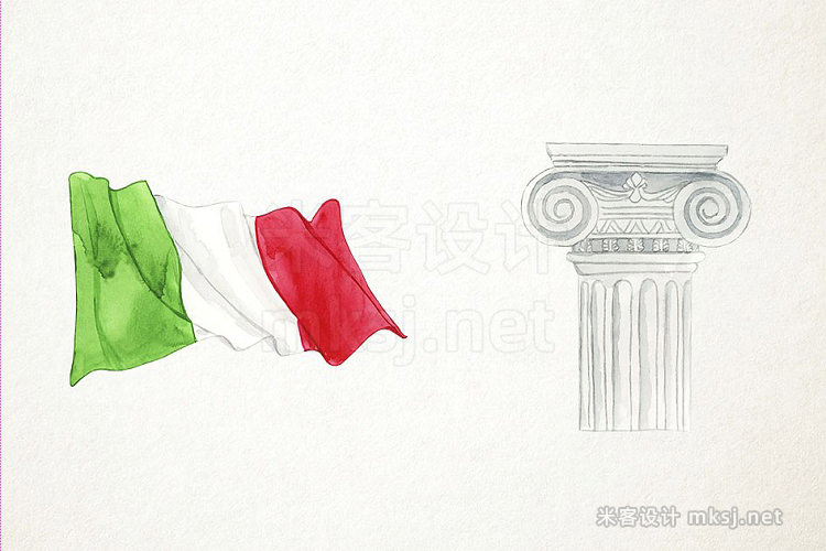 png素材 Watercolor Italy Clipart