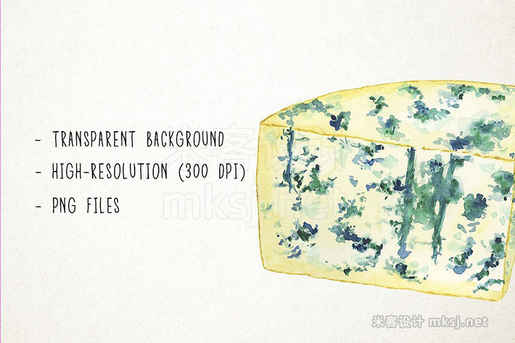 png素材 Watercolor Cheeses Clipart