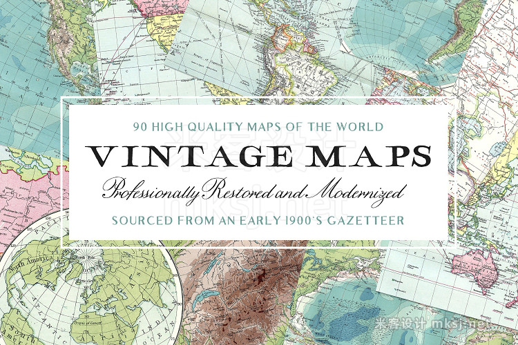 png素材 90 Vintage Maps of the World Vol2
