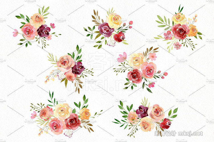 png素材 Watercolor Flowers Arrangements PNG