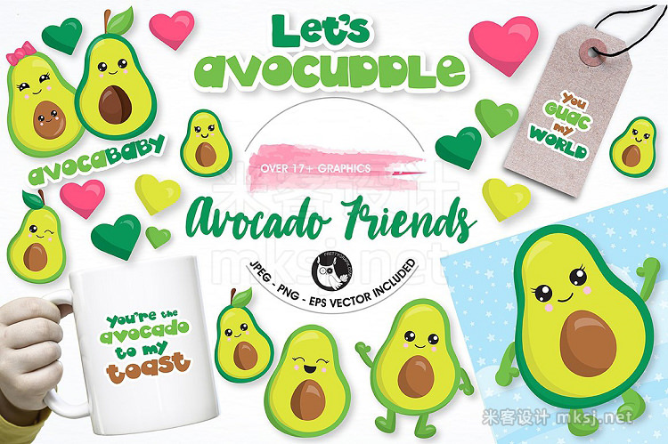 png素材 Avocado graphics and illustrations