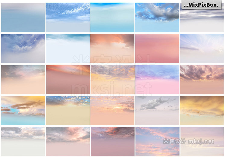 png素材 Pastel sky overlays