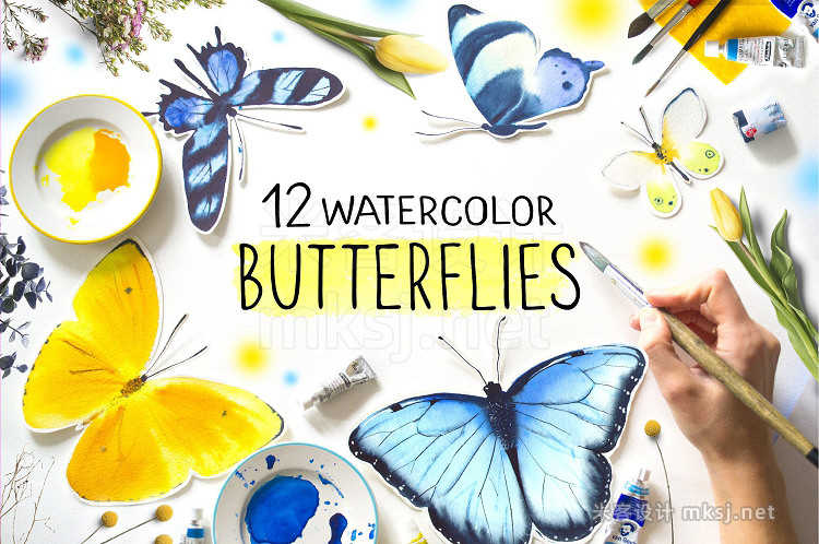 png素材 Butterflies Watercolor clipart