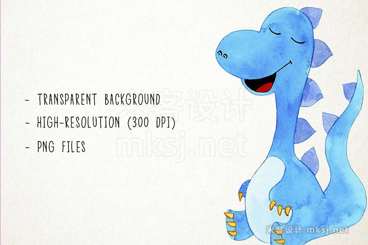 png素材 Watercolor Dinosaurs Clipart