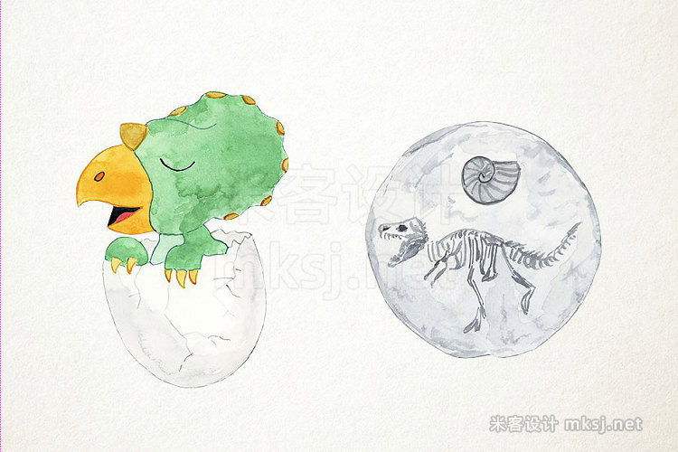 png素材 Watercolor Dinosaurs Clipart