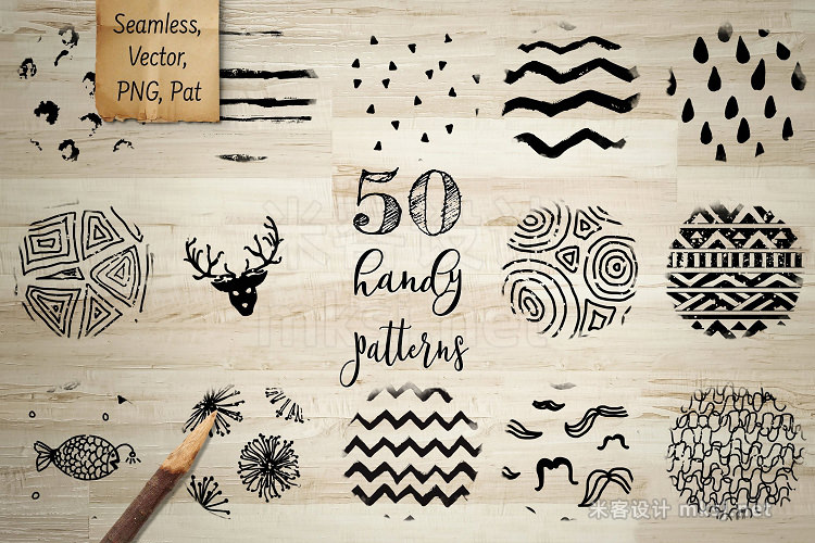 png素材 50 Black Handy Patterns