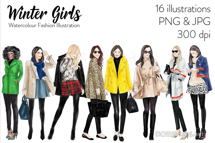 png素材 Winter Girls