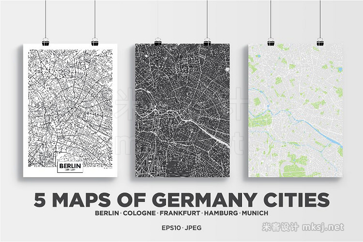 png素材 5 maps of Germany cities