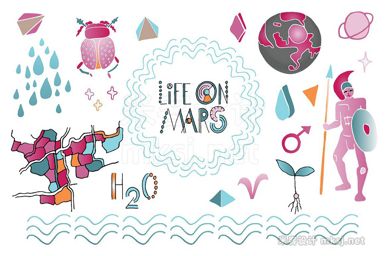 png素材 Space Illustrations Life on Mars