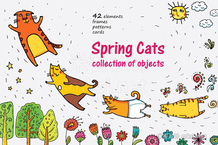 png素材 Spring Cats - 42 objects