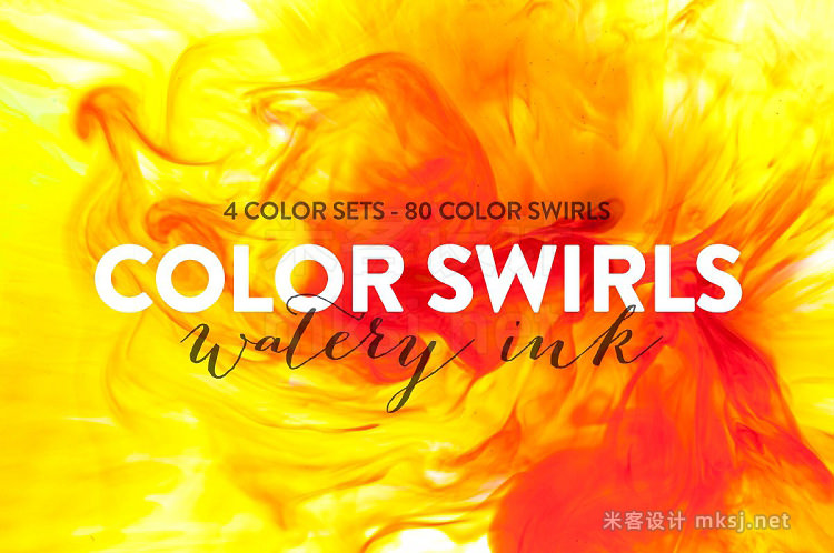 png素材 80 Color Swirls - Watery Ink