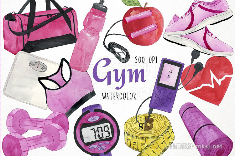 png素材 Watercolor Fitness Clipart