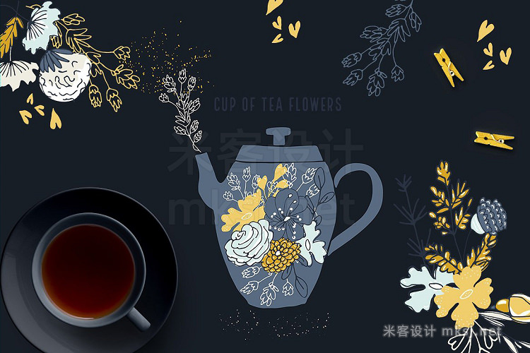 png素材 Cup of Tea Flowers