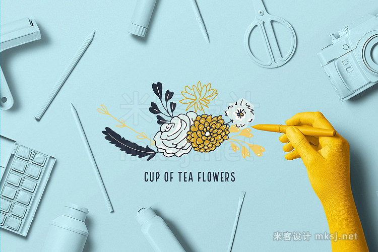 png素材 Cup of Tea Flowers