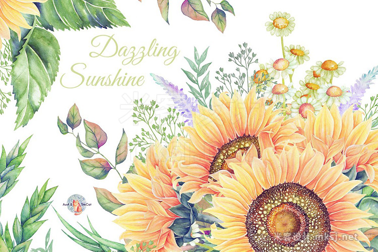 png素材 Dazzling Sunshine Watercolor Clipart