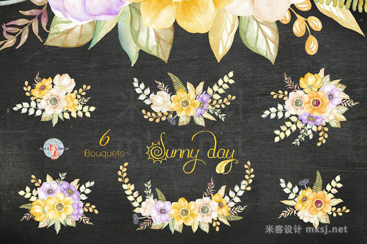 png素材 Sunny Day Watercolor Clipart