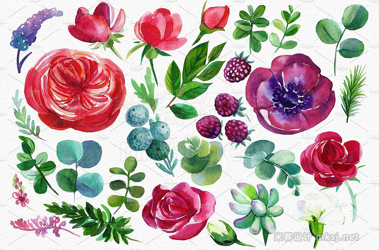png素材 Flowers watercolor