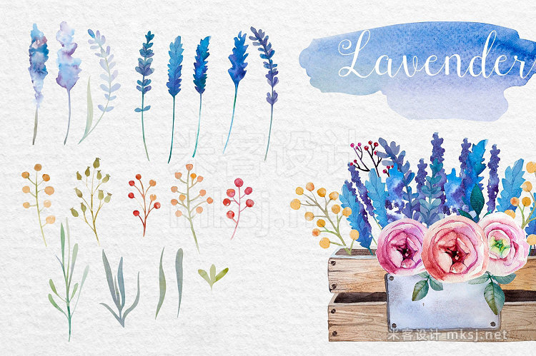 png素材 Lavender watercolor DIY