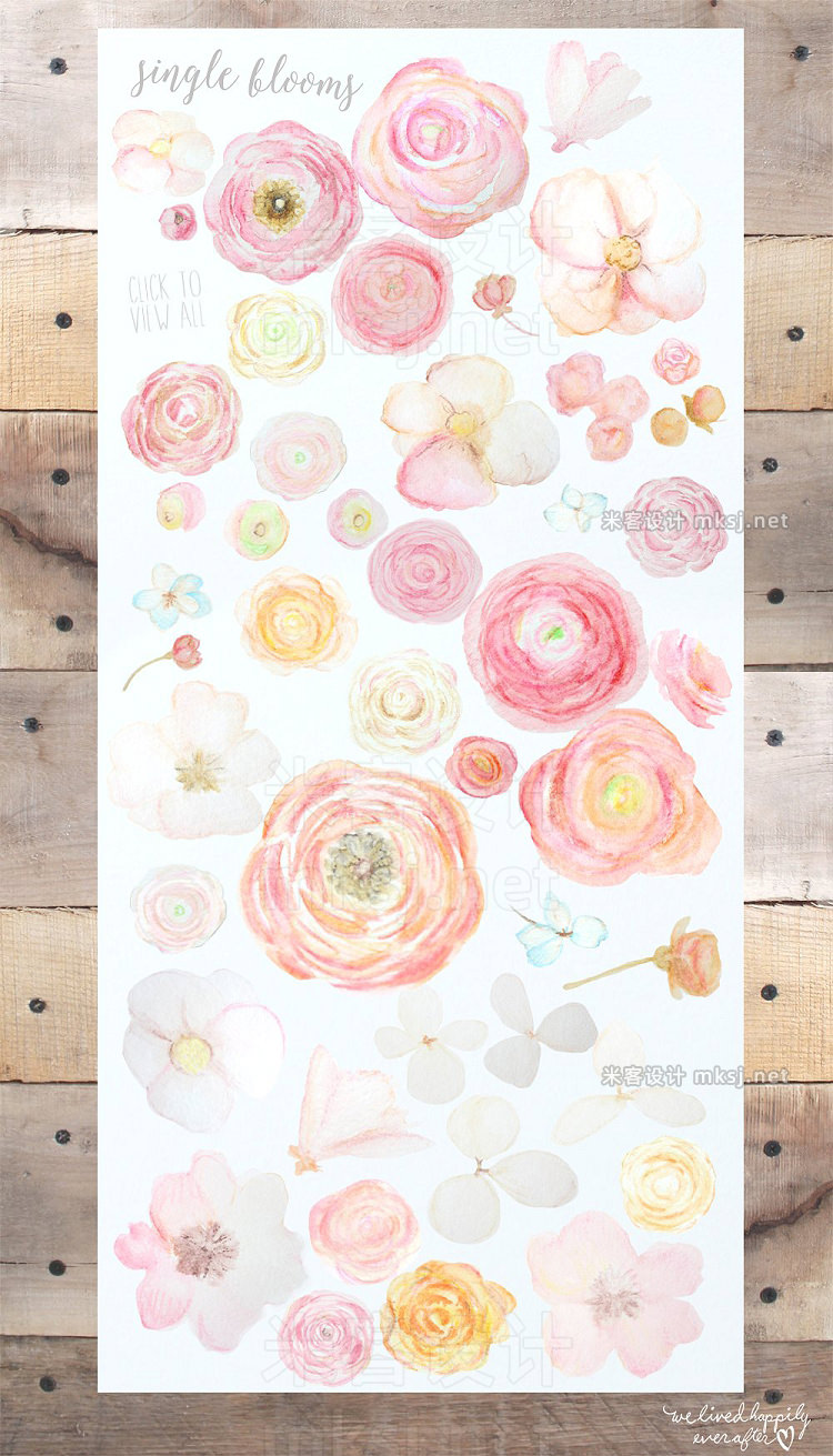 png素材 Watercolor Flowers Mega Pack