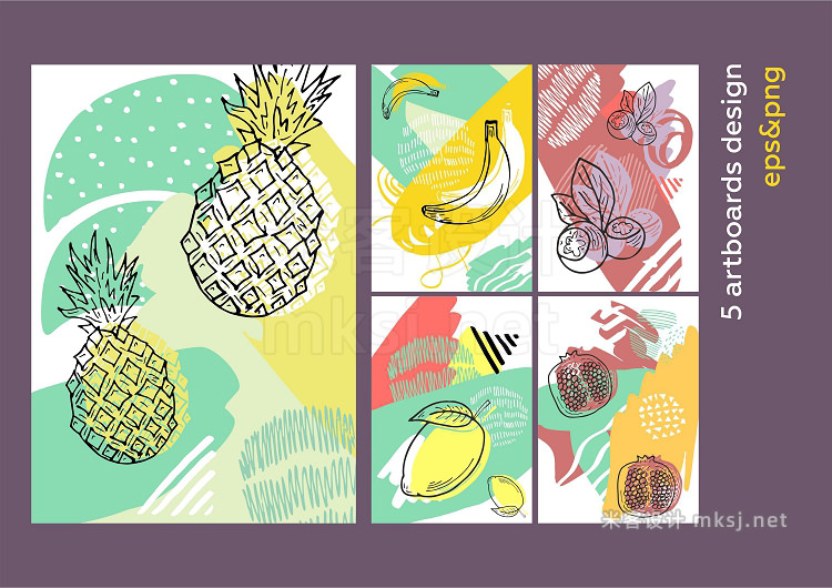 png素材 Feel fruit Summer brush pattern set